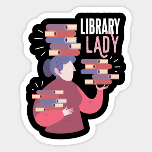 Funny Library Lady Book Lovers Woman Sticker